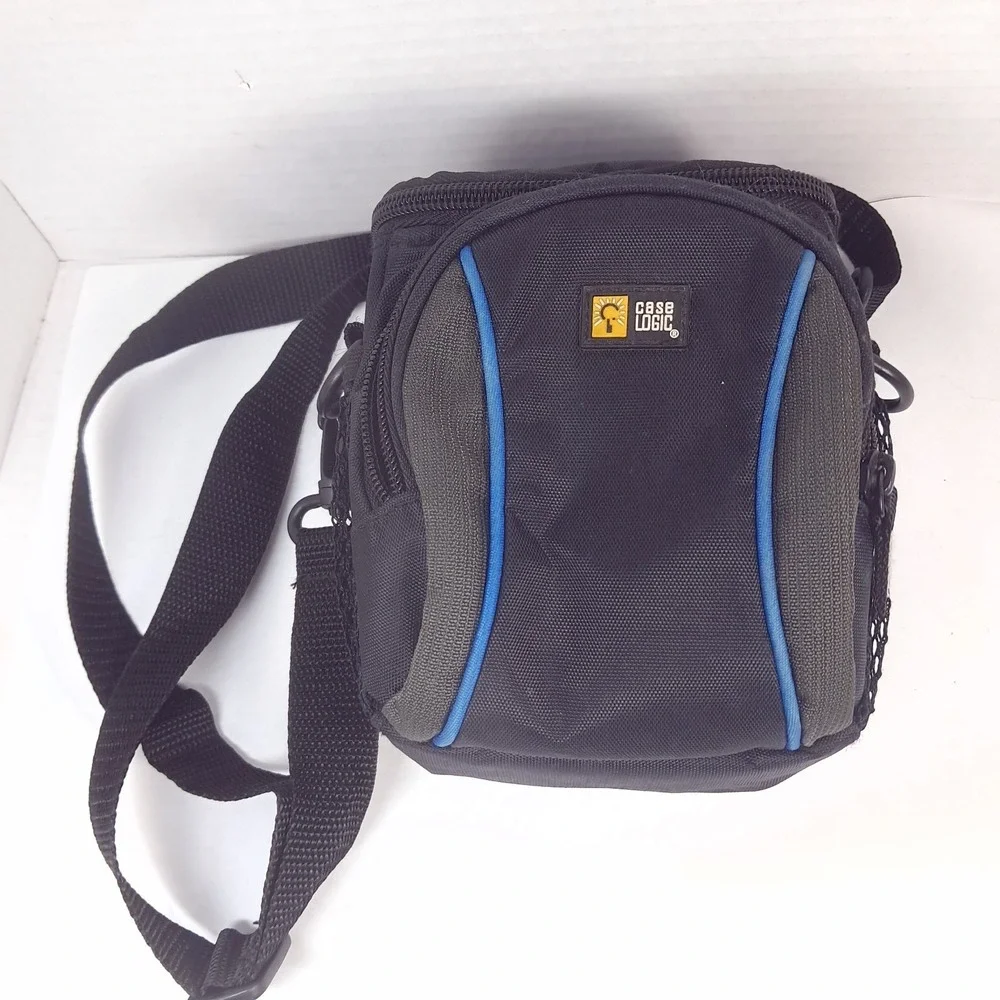 Case Logic camera case bag compact point & shoot film black blue caselogic strap